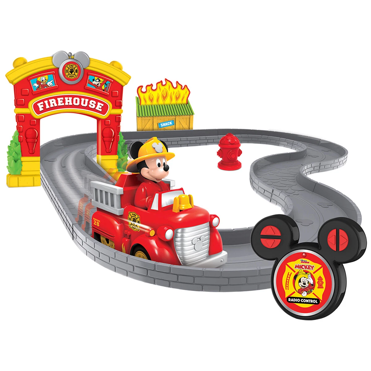 NEW Disney Junior Mickey Mouse Firehouse Fire Truck Track Set Kids Toy Fun  Gift!