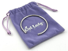 NEW Kitty Cat Cuff Bracelet Silver Metal CatLadyBox
