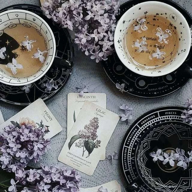 Killstar Zodiac Céleste Horoscope Lune Victorien Thé Cup Et Soucoupe KSRA001623 - Photo 2/4