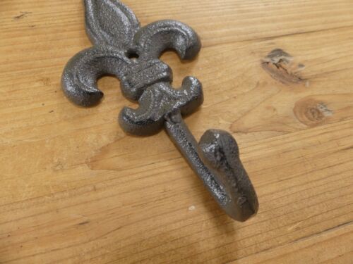 10 GROßE Gusseisen Fleur de Lis Kleiderhaken Haken Halle Baum Hut Hundeleine Fluer - Bild 6 von 12