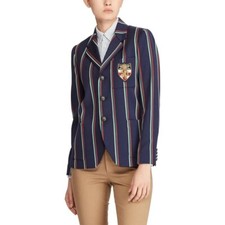 Polo Ralph Lauren Women's Blue Striped Cricket Blazer Size 8
