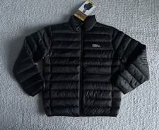 Eddie Bauer Puffer Jacket Boys Sz Medium 7-8 Black 650 Down Quilted Lightweight