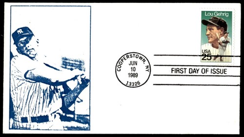 1989 Lou Gehrig FDC AJS Cachet