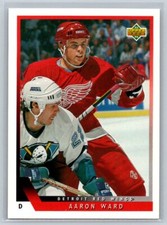 1993-94 Upper Deck #479 Aaron Ward Detroit Red Wings Rookie Hockey Card. rookie card picture