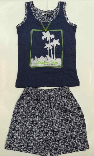 Schlafanzug Sommer Junge Sbracciato A Muskelshirt Aus 100% Baumwolle - Picture 12 of 15