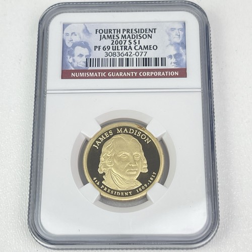 2007 S James Madison Proof Presidential $1 Dollar NGC PF69 Ultra Cameo - Picture 5 of 10