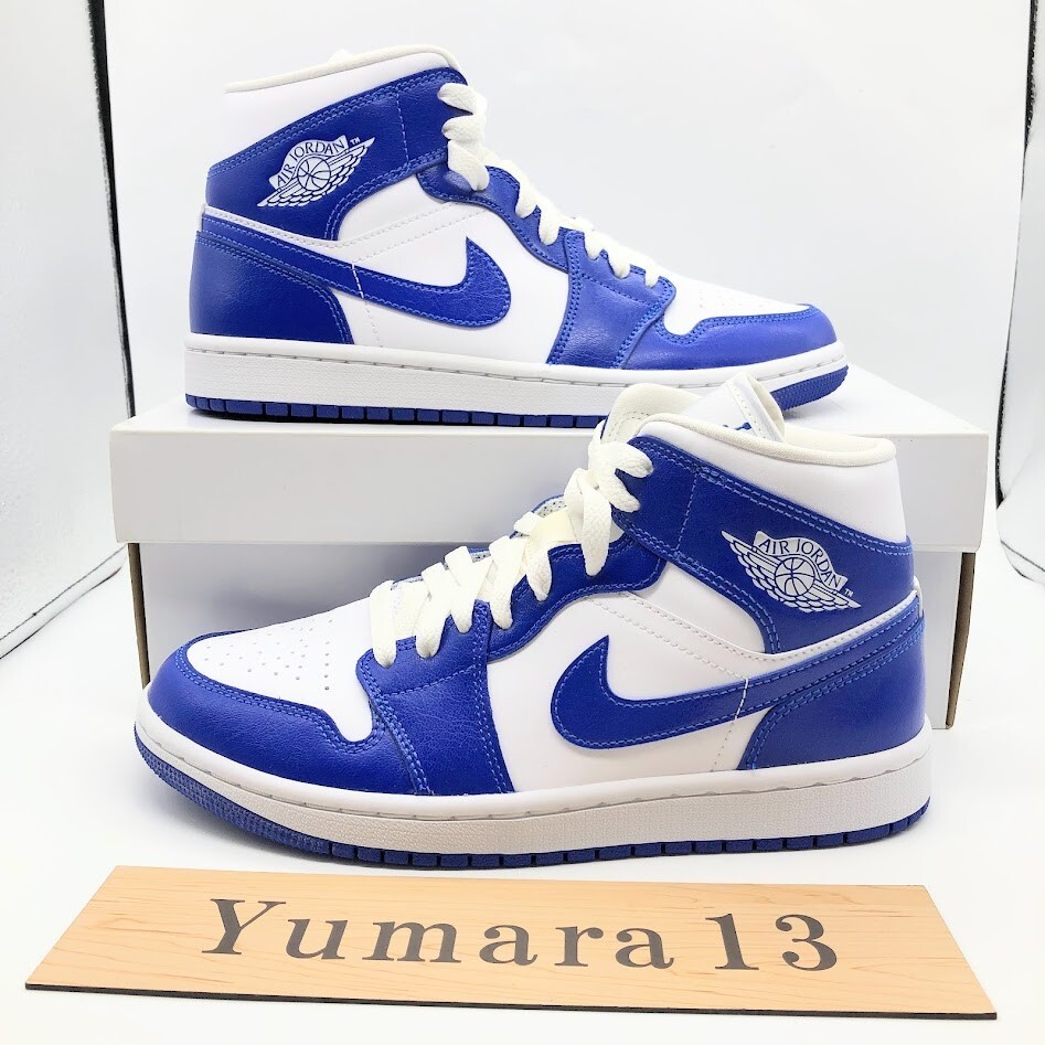 Nike WMNS Air Jordan 1 Mid White Hyper Royal BQ6472-104 Women's