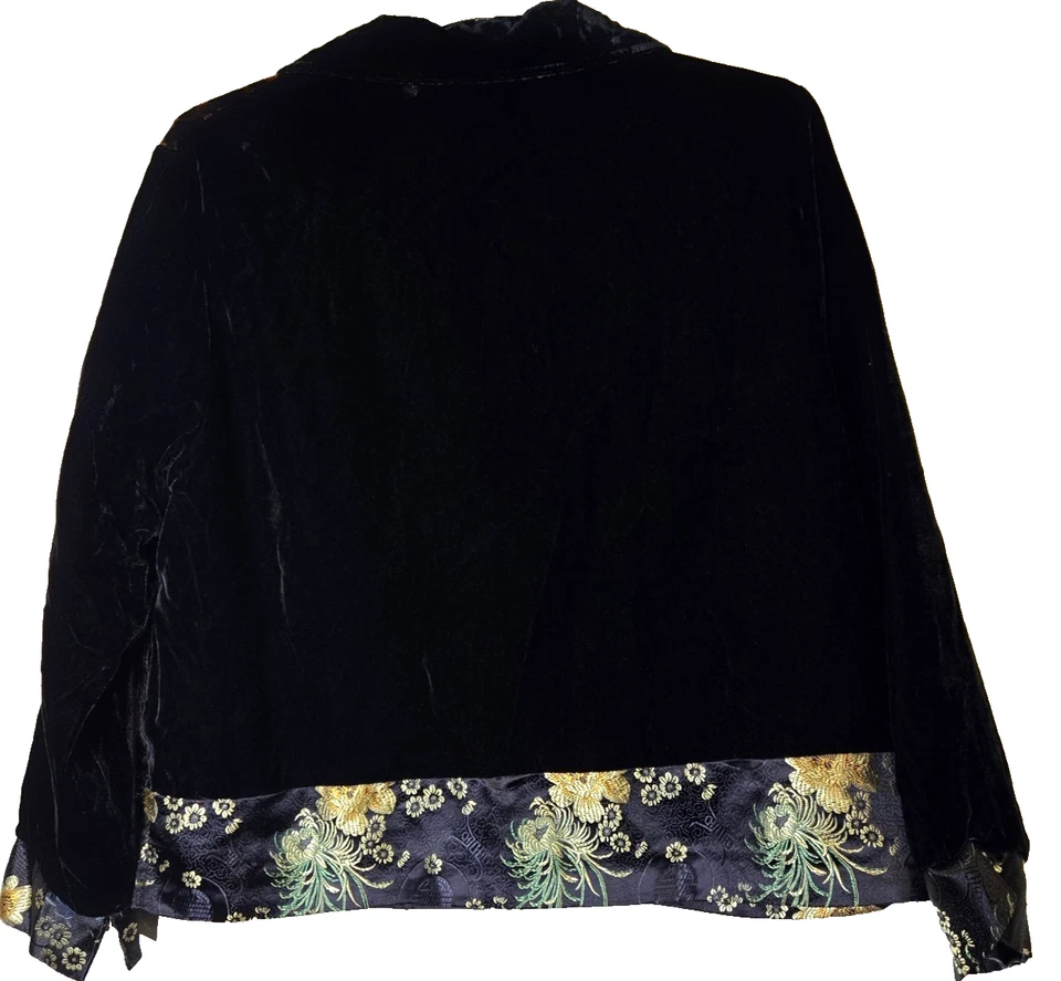 Chaqueta de Colección Para Mujer L Parche de Terciopelo Caprichosa Boho Bordada Estilo Asiático Ciervo Blanco Foto 3 de 4