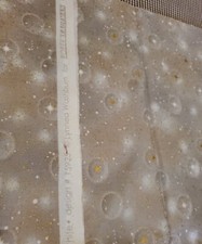 Sewing Fabric Kaufman Tan Gray Galaxy Stars Matallic Gold Accents 20x45" Cotton