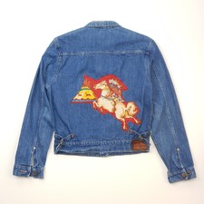 Polo Western Ralph Lauren Denim Jacket Medium Women Vintage 80s Indian Navajo