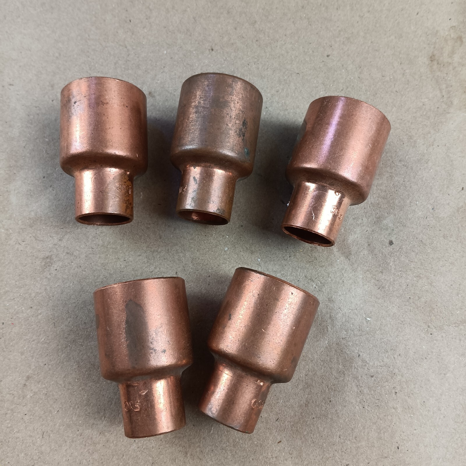 (lot of 5) 1" x 1/2" Street Reducer Coupling Copper Fitting