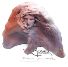 Sean Corner Begin Your Day Small Sculpture Art Clay Earthenware 3.5 x 4.75 In