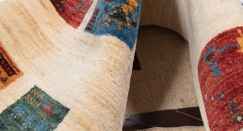 Alfombra persa Loribaft 96x67 cm anudada a mano Nomadic Orient Carpet Rug moderna - Imagen 7 de 8