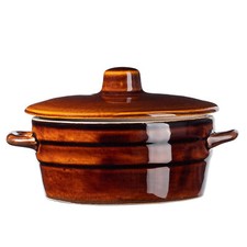 KADAX Steinzeugtopf, Keramiktopf mit Seitengriffen und Deckel, 1L