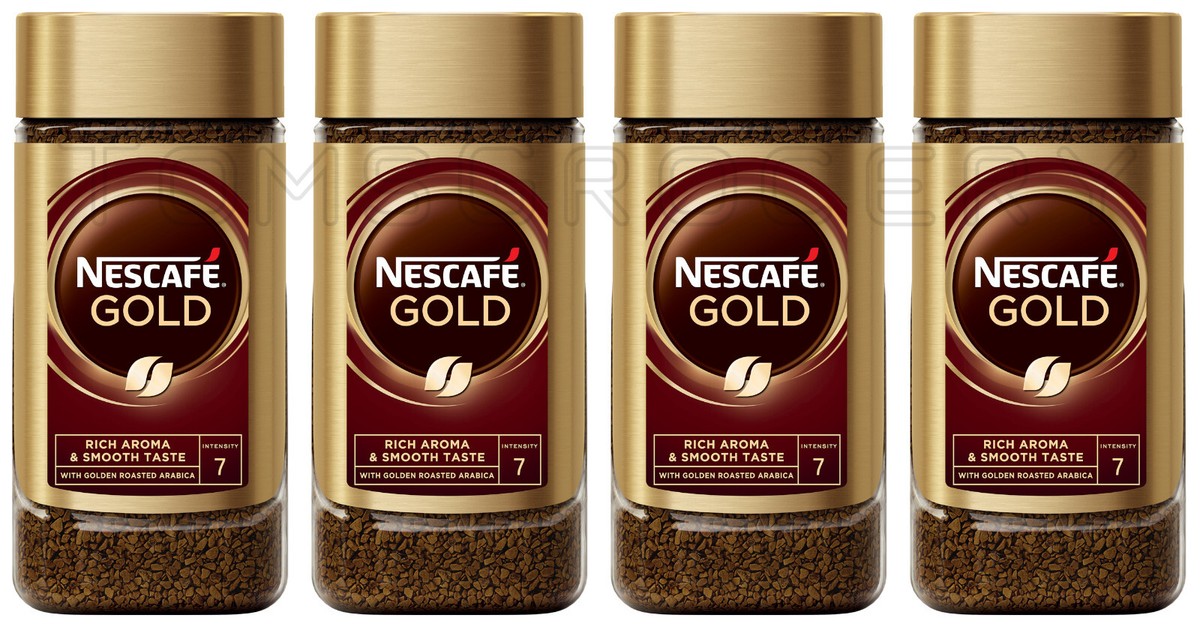 4 NESCAFE GOLD Rich Aroma & Smooth Taste Instant Coffee Jar