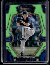 2023 Panini Select Green Prizm Blake Burkhalter 34/75 #186 Atlanta Braves
