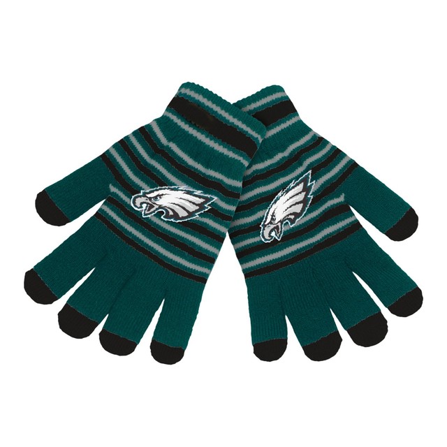 Philadelphia Eagles Gloves Acrylic Stripe Knit Sports Logo Winter