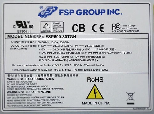 600W Power Supply PSU for Fujitsu Primergy TX140 S1 DPS-300AB-56 A.DPS-500XB A - 第 6/6 張圖片