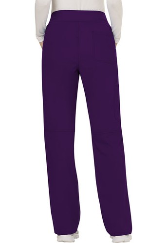Scrubs Cherokee Workwear Mid Rise Pull On Pant WW110 EGG Eggplant Free Shipping - Picture 3 of 4