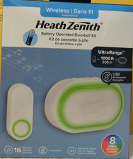 Doorbell Battery Wireless Kit USB Rechargeable 8 Color 16 Melodies 1000ft Range