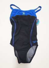 Speedo Girls Bolt Splice Drill back PowerPLUS Swimsuit 7719702 Sx 8/24 - NWT