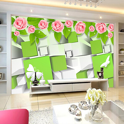 3D Rose Butterfly 14989NA Wallpaper Wall Murals Removable Wallpaper Fay