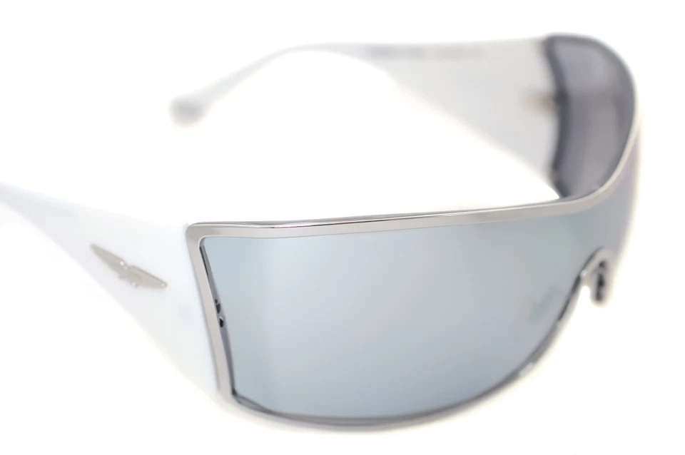 Gafas de sol envolventes genuinas POLICE Origins 9 8103V 579X para hombre BLANCO PLATA ESPEJO 8826 Foto 2 de 4