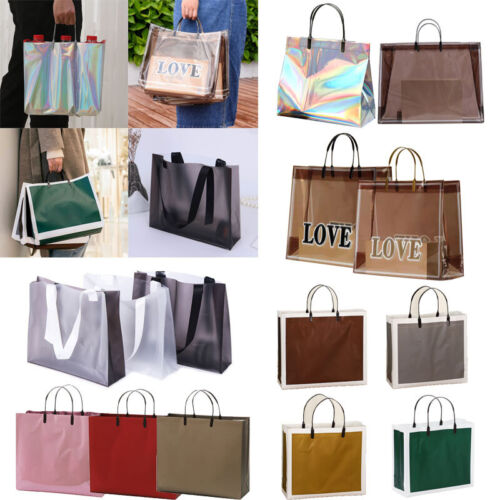 PVC Reusable Foldable Mens Ladies Shopping Bag Eco Tote Handbag Fold Away Bag  - Afbeelding 1 van 64