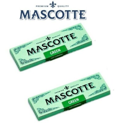 MASCOTTE GREEN Rizla Cut Corners ROLLING Papers Tabak Zigarettenfilter