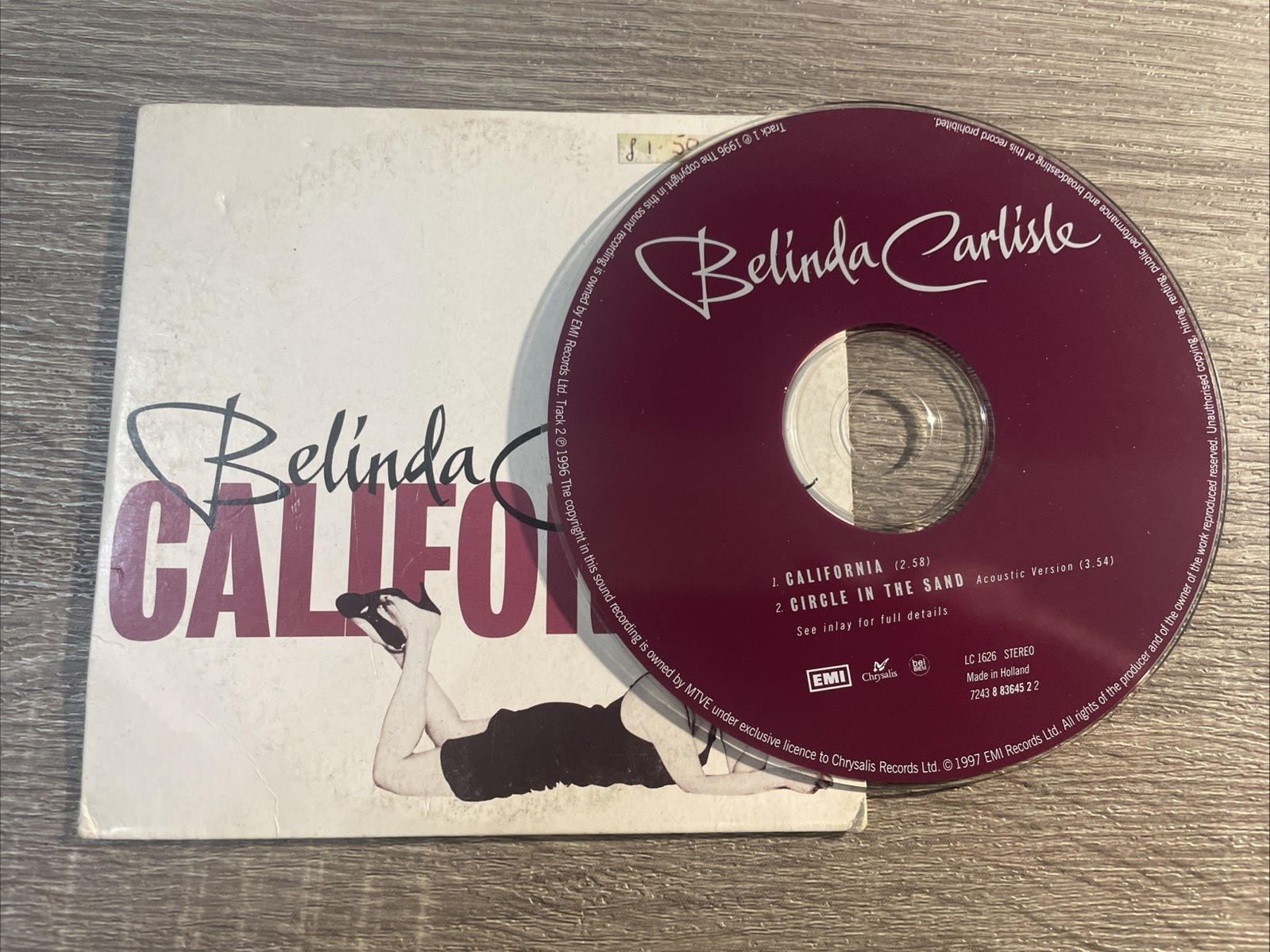 BELINDA CARLISLE - California : CD 2 Track Single - Chrysalis Records