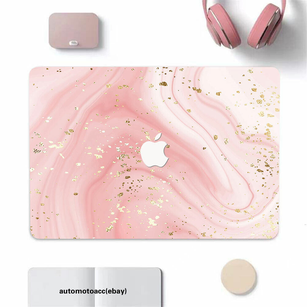 2IN1 Girl's Pink Gold Marble Case For Macbook M4 Air 13 15 2IN1 Girl's Pink Gold Marble Case For Macbook M4 Air 13 15