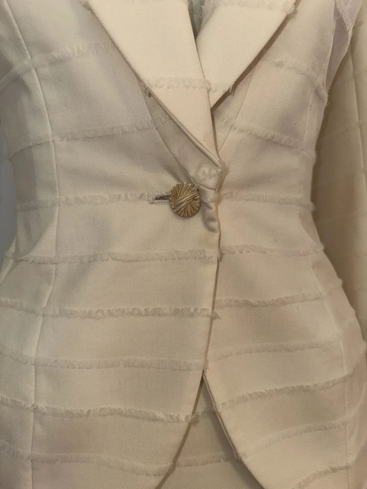 Conjunto de traje falda marfil John Galliano talla 8 - 1999 Foto 4 de 4