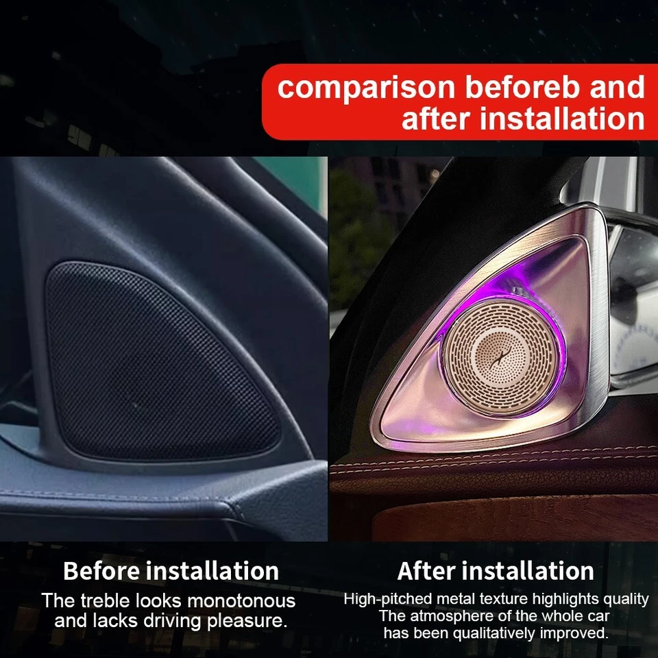 Altavoz tweeter giratorio 4D para Mercedes-benz W205 3 colores clase C 2015-2018 Foto 2 de 4