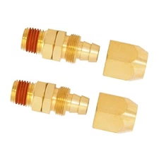 Air Hose Repair Fitting Pre-Coated Sealant 3/8 Inch Barb x 1/4 Inch NPT Brass...