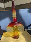 Signed Blenko Glass Sun Face Decanter
