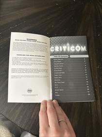 Sega Saturn Manual Only Criticom W/Reg Card