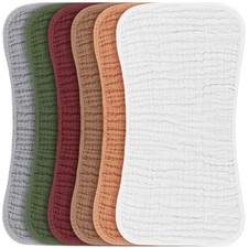 Muslin Baby Burp Cloths Sets for Unisex- 6 Pack Large 100 Cotton Burping Clo...