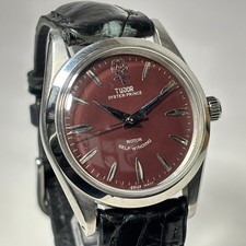 TUDOR 7964 Big Rose Oyster Prince Bordeaux Redial Mens Watch OH'd Jan 2026