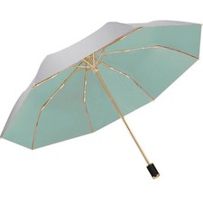 Meichoon Sun Protection UV Umbrella Foldable Handheld 8 size, Green,Silver
