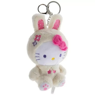 NEW Hello Kitty Sanrio Easter Bunny Costume Plush Colorful Keychain Bagclip
