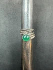 4.2g VTG Sterling Silver 925 Green Stone Leaf Ring Size 6.25 Jewelry Lot K