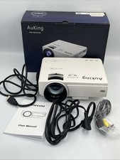 Auking M8-F White LED USB HDMI VGA Home Theater Mini Projector Tested No Remote