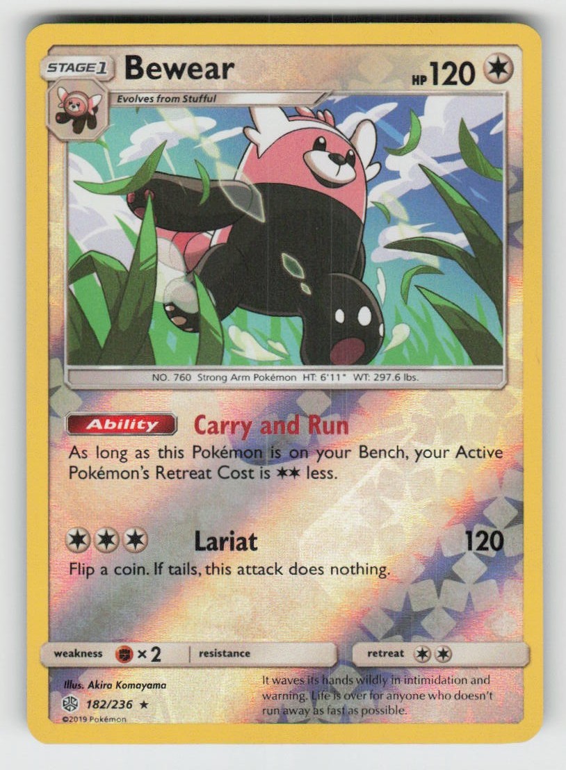 Reverse Holo Bewear 182/236 Rare Cosmic Eclipse Near Mint