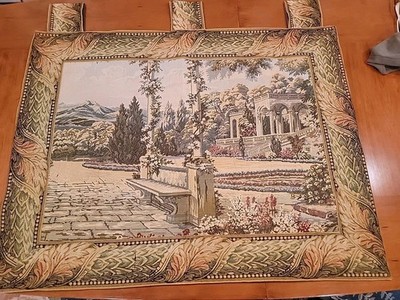 Tapestry of Terrace & Garden by Lake Como at the Villa d'Este Estate in Italy.
