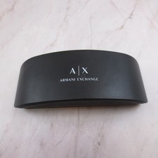 Armani Exchange Black Hard Shell Eyeglass Case AX Logo Clamshell Protector