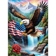 GDYEEH DIY 5D Eagle Diamond Art Kits, Round Full Drill 12x16 inches, UCGD396
