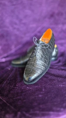 Herren Derby " Walter Steiger " Gr. 43,5 ( 9,5 ) Echte Krokodil Leder - Bild 1 von 4