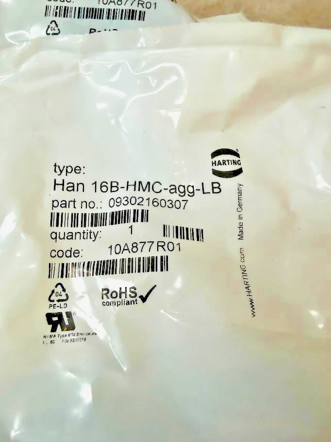 Harting 09302160307 Han 16B-HMC-agg-LB Base Panel Mount Connector - Image 2 of 4