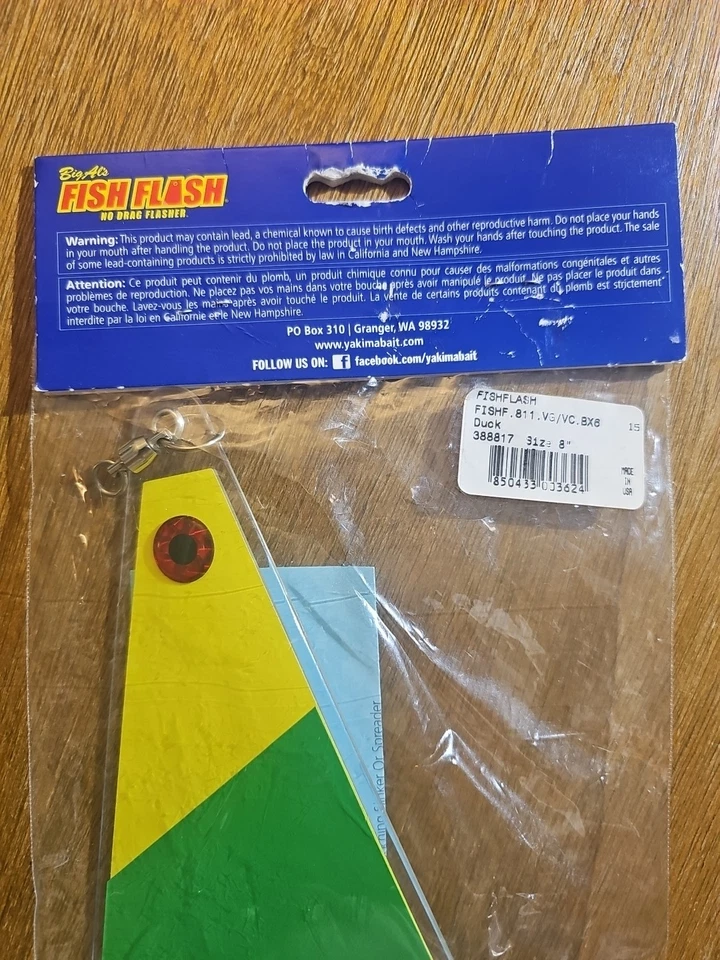 Big Al's UV Ultra Violet Yakima Bait No Drag Fish Flasher In Duck Pattern - Image 4 of 4
