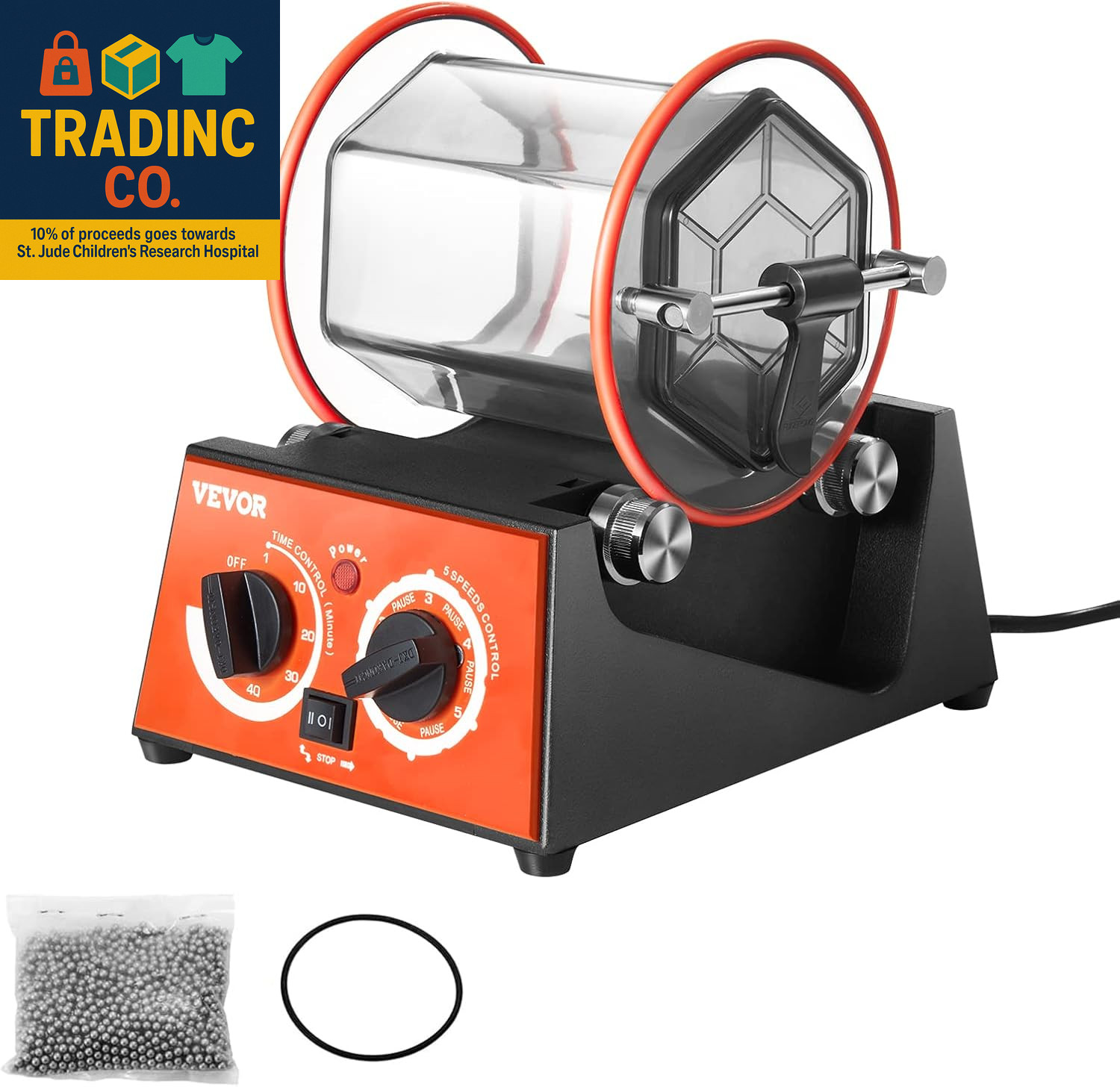 Jewelry Polisher Tumbler, 6.6Lbs/3Kg Capacity Mini Rotary Tu